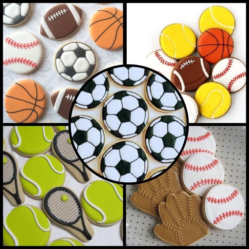 

IHANALICIOUS Butter Cookies Tema Sepak Bola Badminton Tenis Baseball Basket (kukis hias karakter) kue kering icing royal