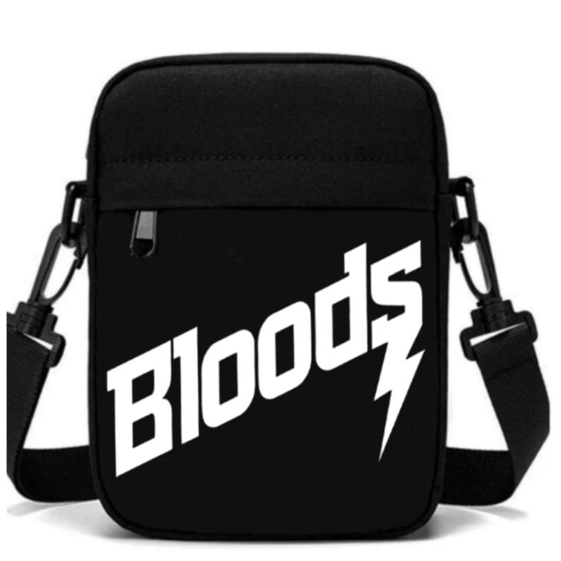 Tas Selempang Hitam Bloods Distro Bahan 100% Kanvas Cordura / Tas Selempang Mini Bloods / Sling Bag 