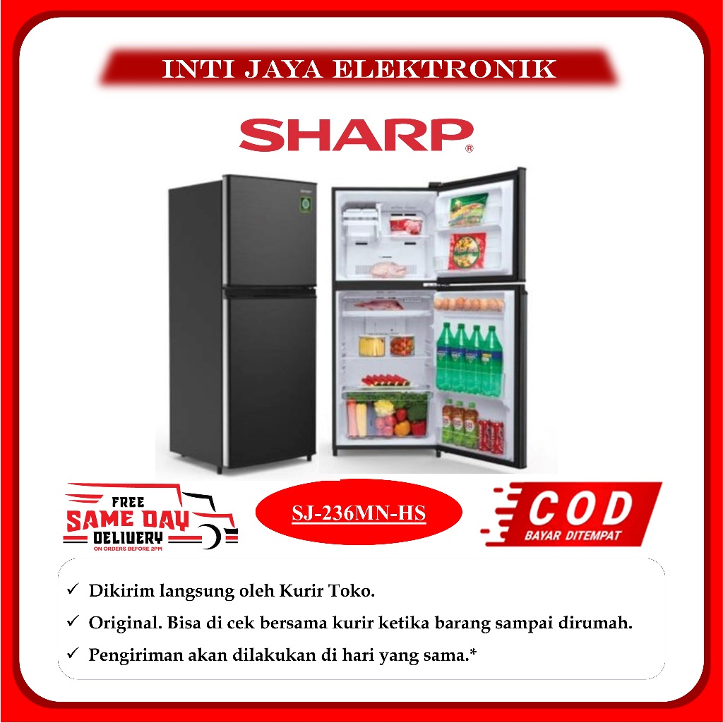 KULKAS SHARP SJ236MN HS 205 LITER 2 PINTU SJ-236MN-HS SJ 236 MN HS