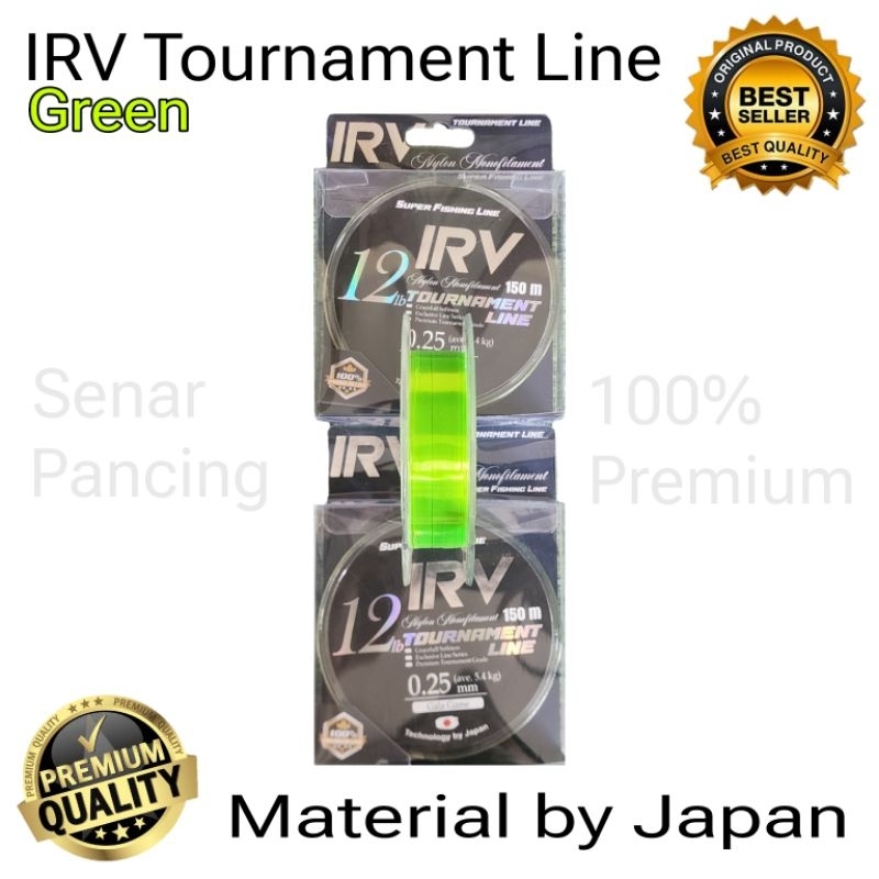Senar Pancing IRV Tournament Line Green Ukuran 0.22 - 0.30 / 150m. Irvan Ikan Channel