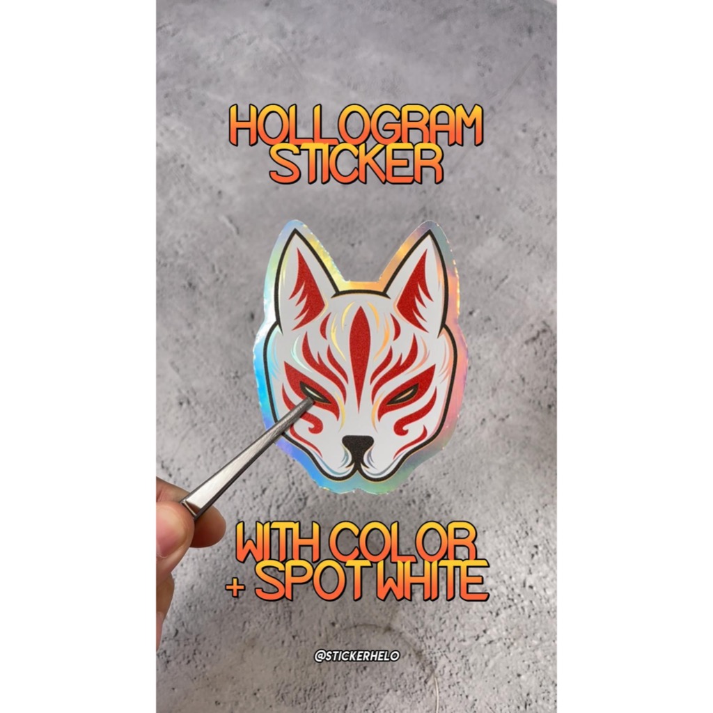 

Print Stiker Diecut GOLD / CHROME / HOLOGRAM Tinta UV Uk A3 30x44cm