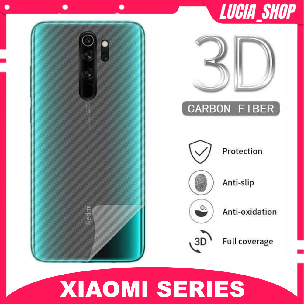 Carbon Garskin for Xiaomi Redmi 6A 7 8 8A Pro Redmi Note 8 Pro Premium 3D Carbon Back Skin Anti Gores Belakang