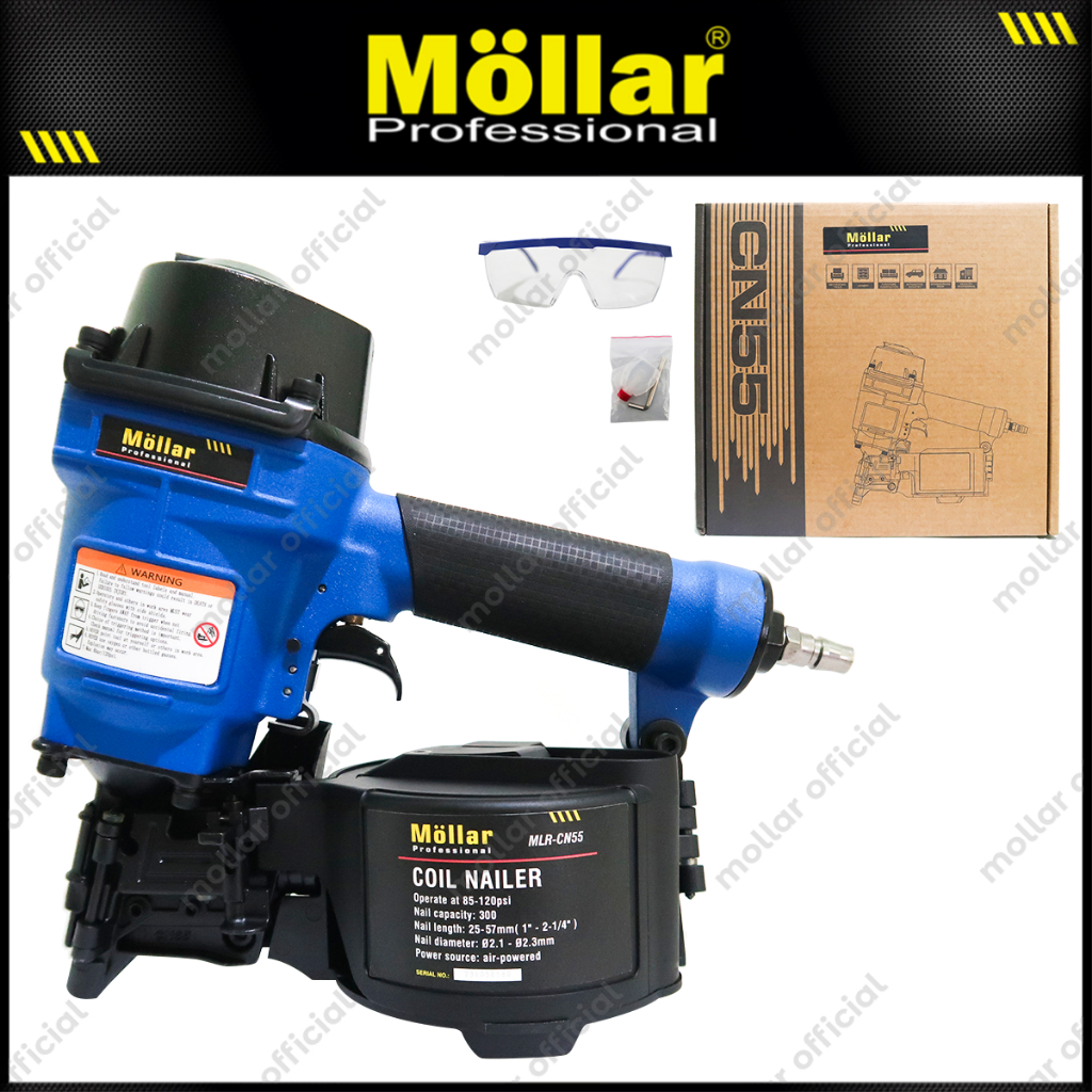MOLLAR CN55 Mesin Coil Nailer Gun Alat Staples Tembak Paku Pallet Kayu