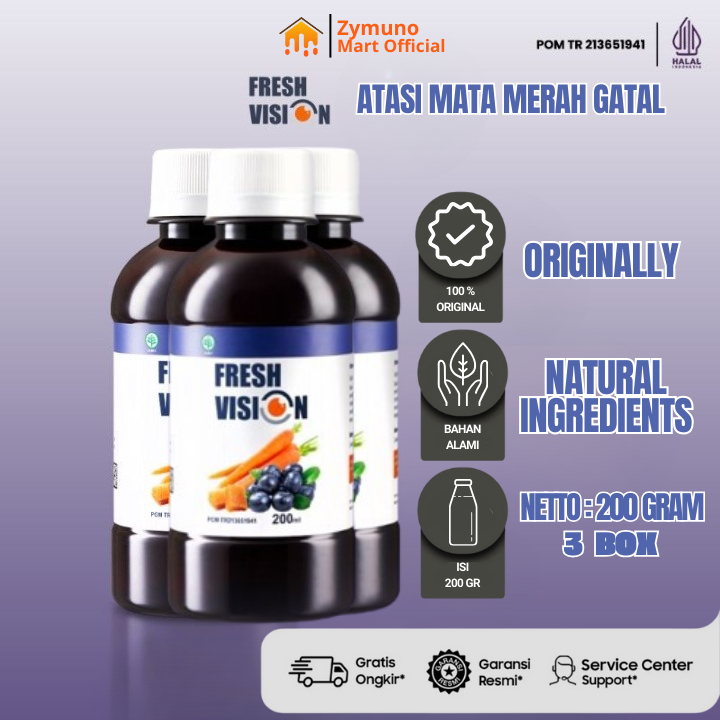 Fresh Vision Paket 3 Botol - 3x Lebih Ampuh Atasi Masalah Mata Suplemen Madu Original Mengatasi Mata