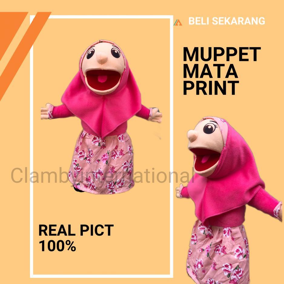 Boneka Tangan Muppet Cewek Mata Bulat  | Boneka Muppet Karakter Santri Boneka Edukasi Anak
