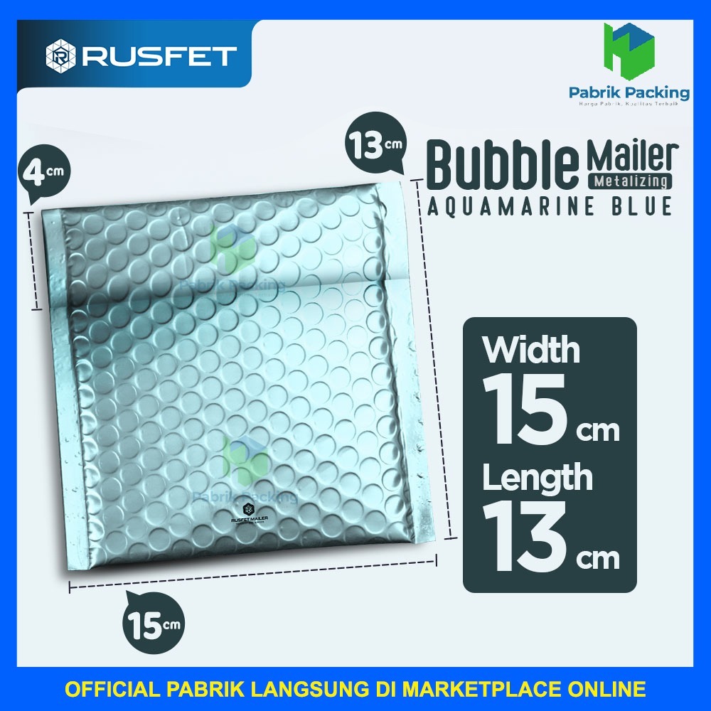 

AMPLOP BUBBLE MURAH BUBBLE PACKING LIGHT BLUE METALIC 15X13CM