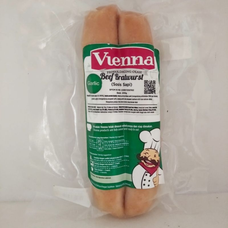 

Vienna Beef bratwurs Garlic 200 gram