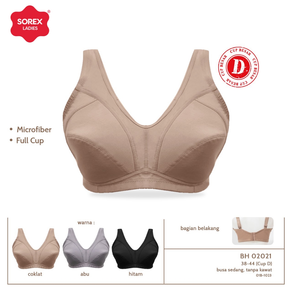 Sorex Bra Busa Tipis Tanpa Kawat Kait 3 Setara Cup D Full Cup Harian BH 02021