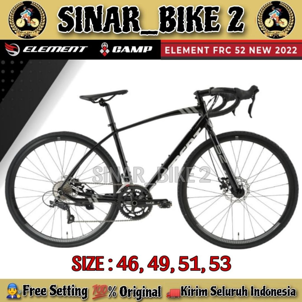 ( PROMO ) Sepeda Roadbike ELEMENT FRC 52 Alloy 18 Speed Rem Cakram