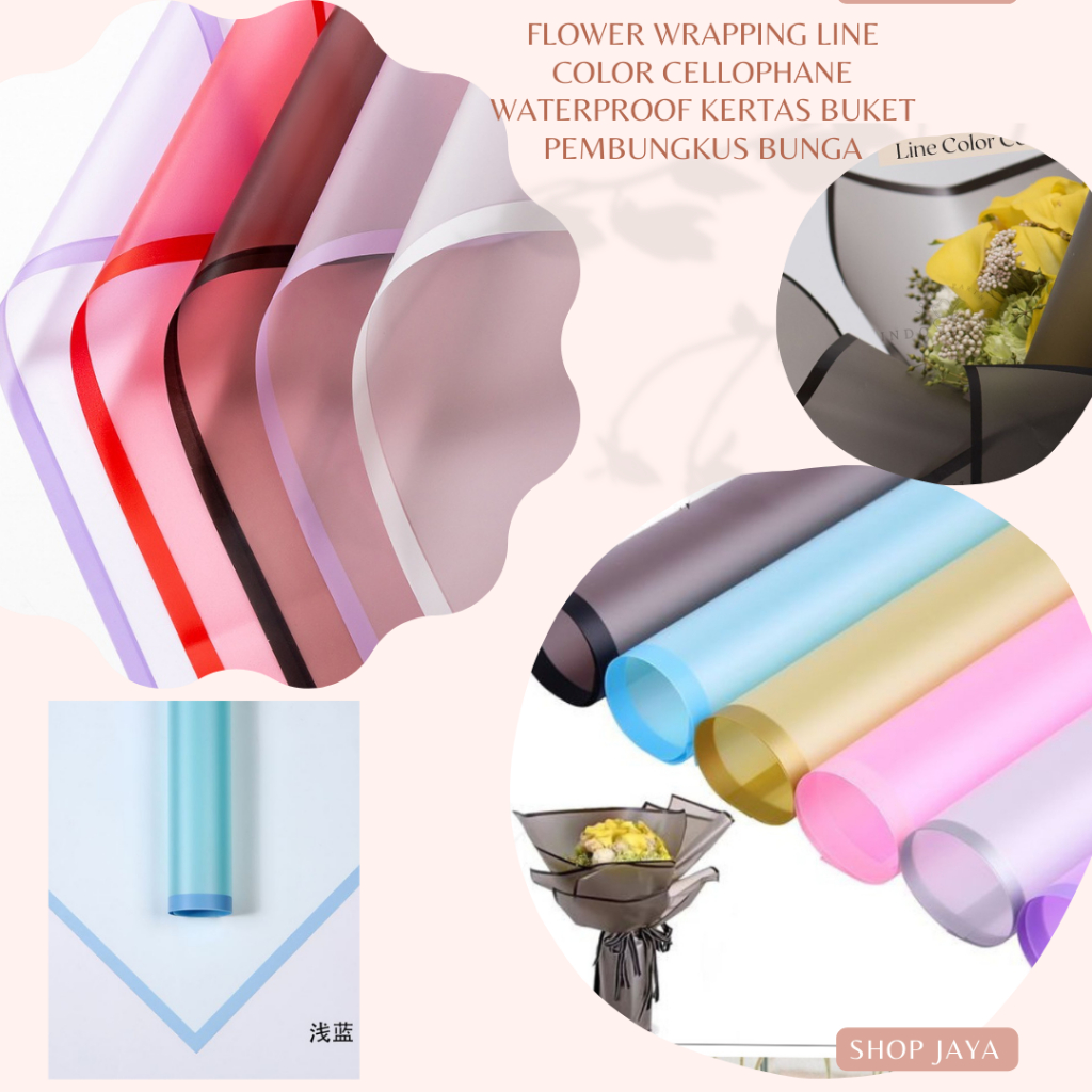 

[5 LEMBAR] KERTAS FLOWER WRAPPING LINE COLOR CELLOPHANE KERTAS BUKET BUNGA HAND BOUQUET