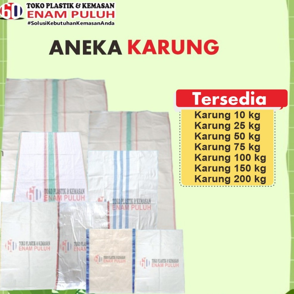 Karung Plastik Baru 10kg, 25kg, 50kg, 75kg, 150kg, 200kg Putih Susu & Bening  Transparan / Karung Pu