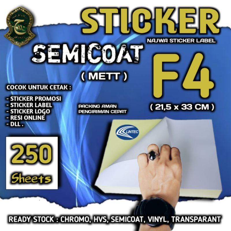 

STICKER SEMICOUT F4 ISI 250 LEMBAR TERMURAH