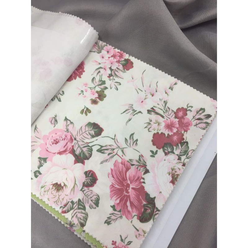 Kain Bahan Gorden Motif Bunga meteran