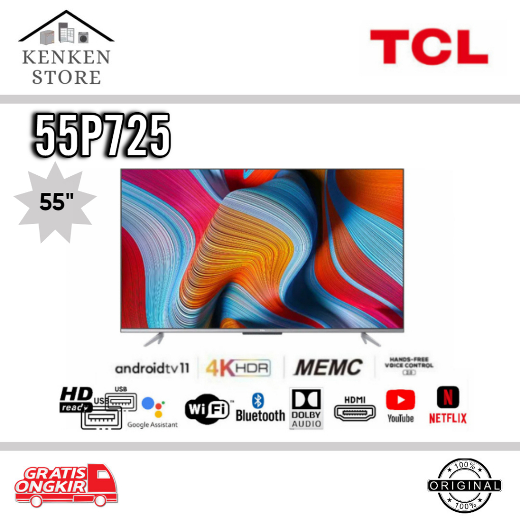 TV LED ANDROID TCL 55P725 4KUHD ANDROID11 55INCH