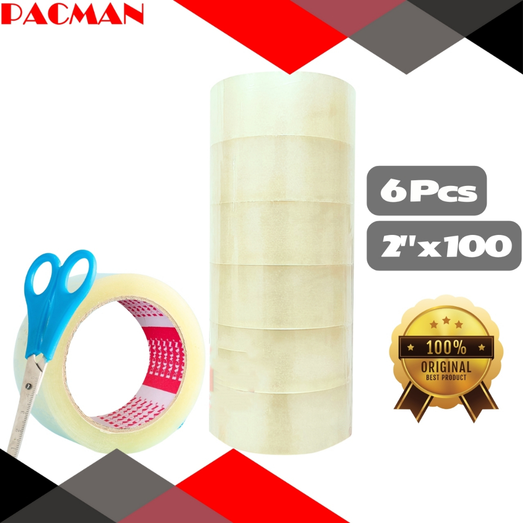 

1 Slop Lakban bening 2 in x 100 Original Pacman tape lakban isolasi solatip pita perekat termurah terbaik berkualitas premium