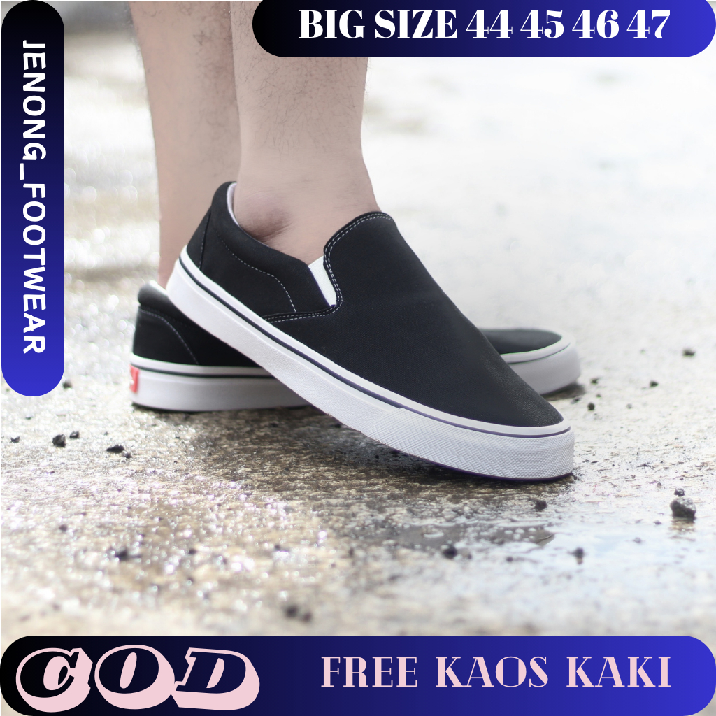 PROMO SEPATU CASUAL UKURAN 43 44 45 46 47 SEPATU SNEAKERS SLIP ON PRIA SEPATU SEKOLAH UKURAN BESAR