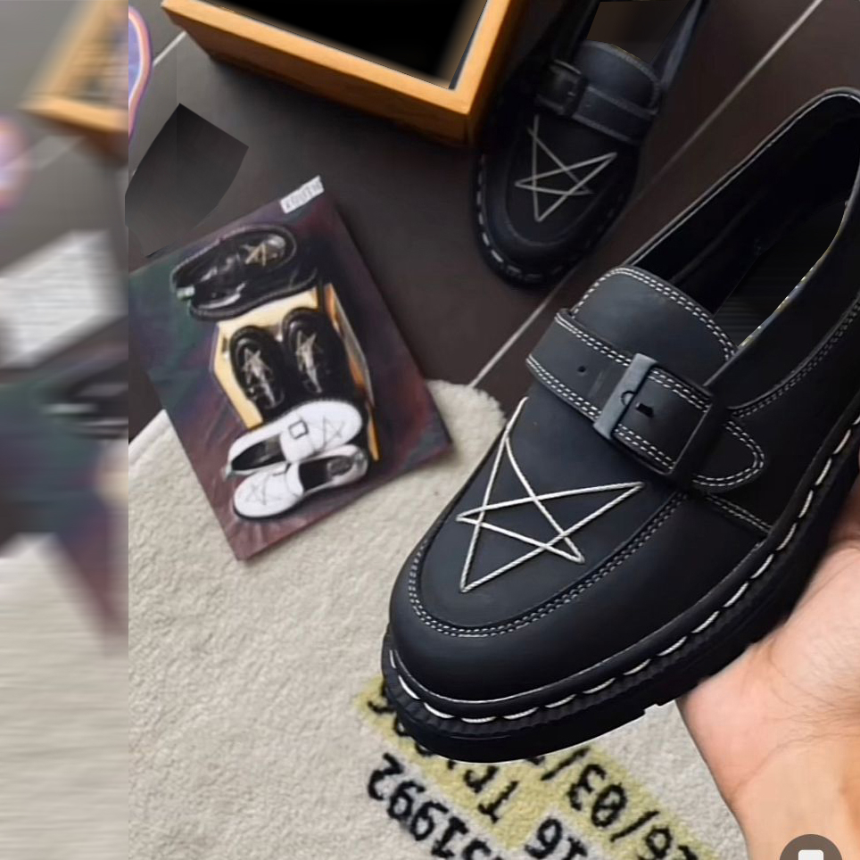 Sepatu Docmart Pria Loafers Pantofel Formal Hitam Bintang