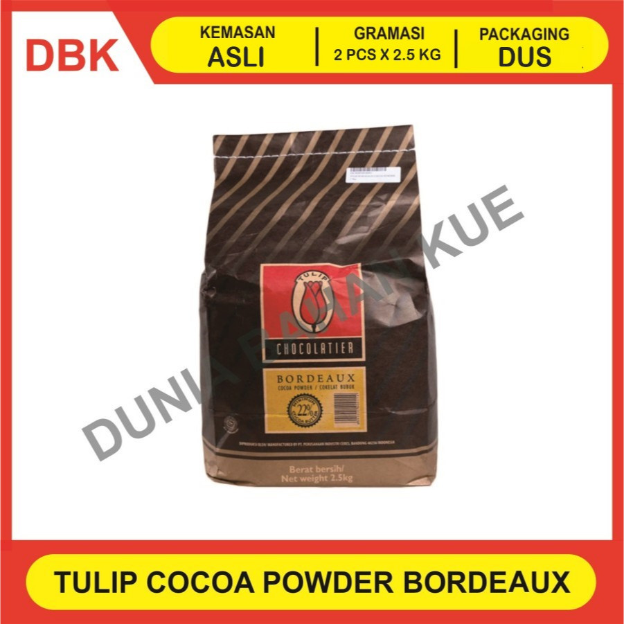 

TULIP BORDEAUX COCOA POWDER 2.5 KG - 1 DUS 2 BAG / COKELAT BUBUK