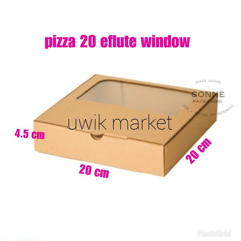 

[MIN.10 PCS ]BOX PIZZA E FLUTE 20 WINDOW / KOTAK PIZZA 20 WINDOW