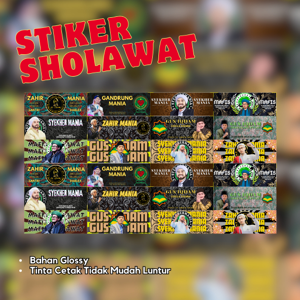 

(lembaran isi -+ 20 an) stiker pecinta sholawat zahirmania syekher mania mafia sholawat mafis sholawat
