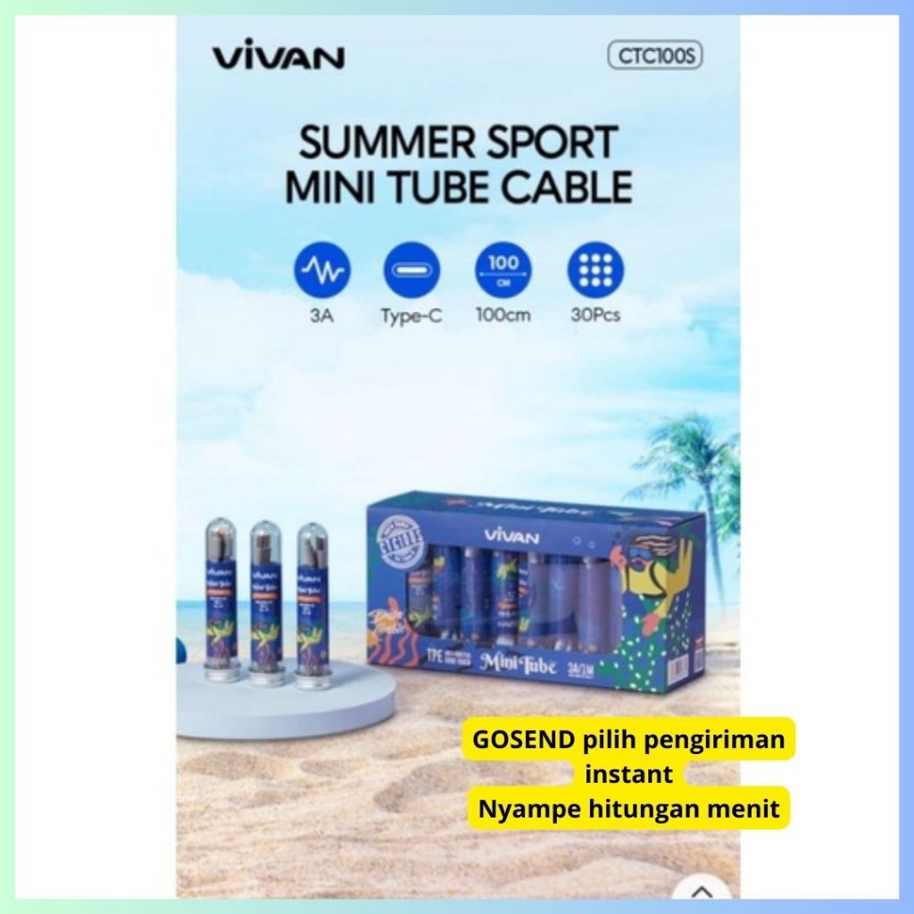 Vivan Kabel Data Type C CTC100 - Kabel usb type C-Kabel Charger-Kabel Datsa vivan-usb c