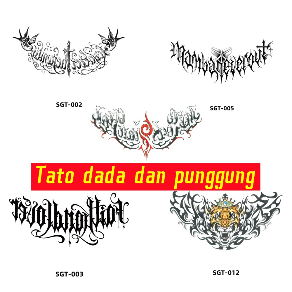 Tato Temporary dada dan punggung temporer tato