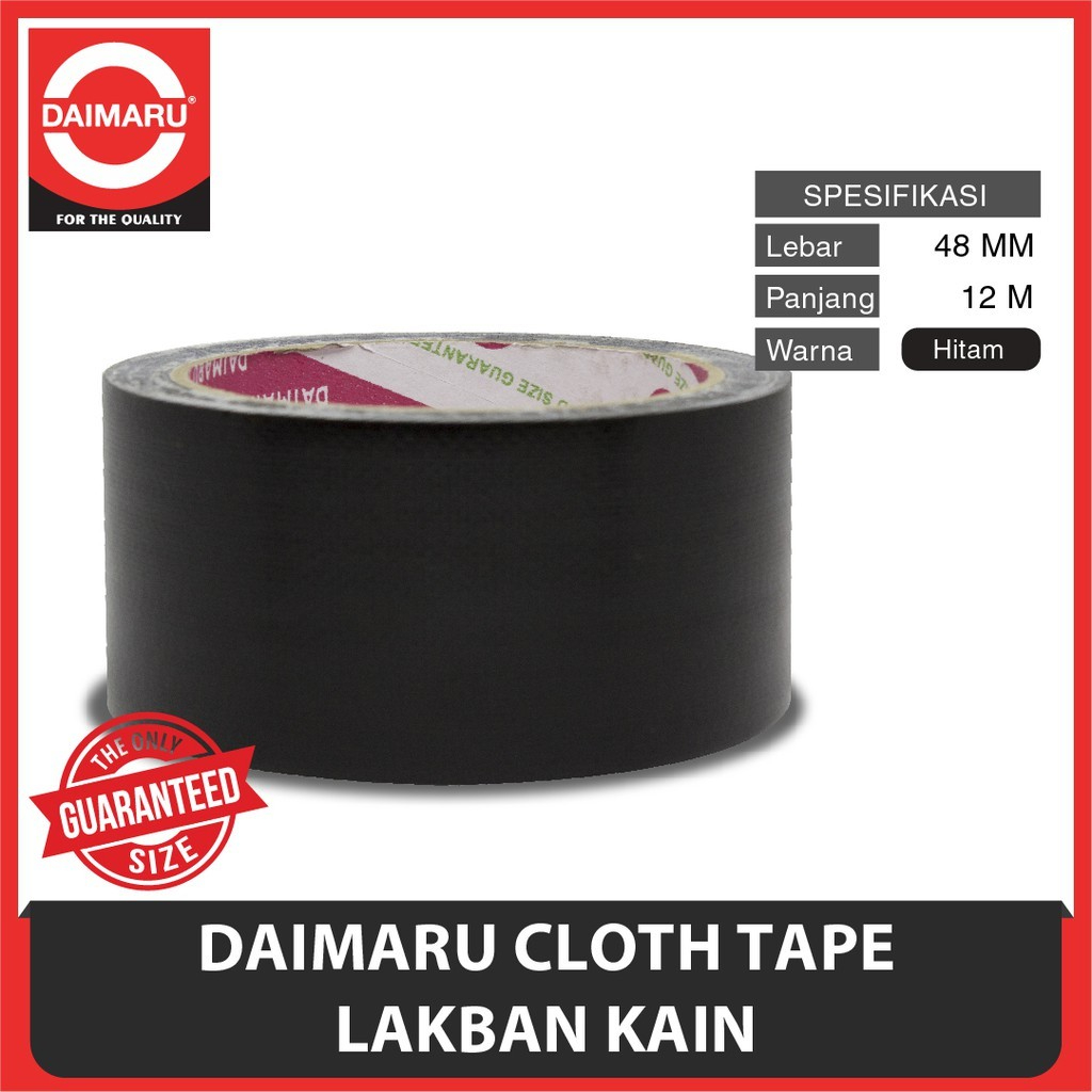 

CLOTH TAPE / LAKBAN KAIN / DUCT TAPE DAIMARU 2 INCH HITAM