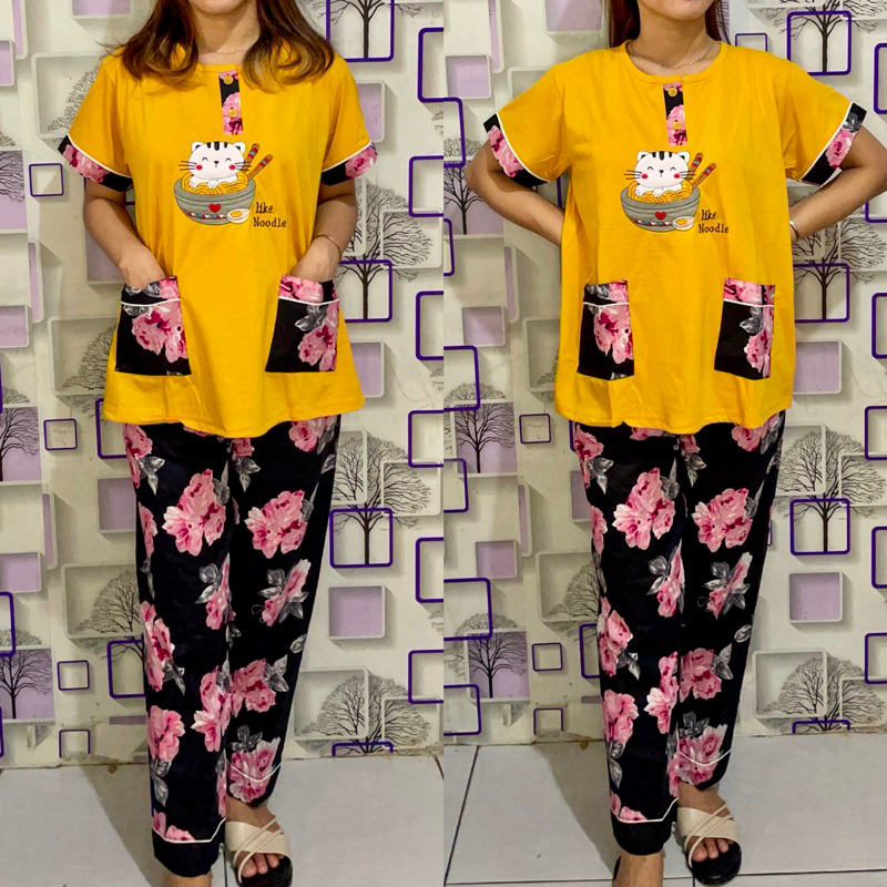 BAJU TIDUR CP KOMBINASI TESSA