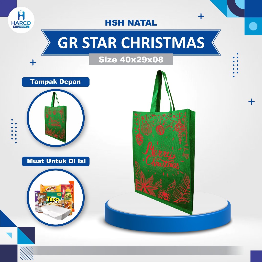 

Tas Parcel Natal Tas Spunbond Natal Goodie Bag Hampers Natal Tas Souvenir Natal Tas Bingkisan Christmas Uk. 40x29x8