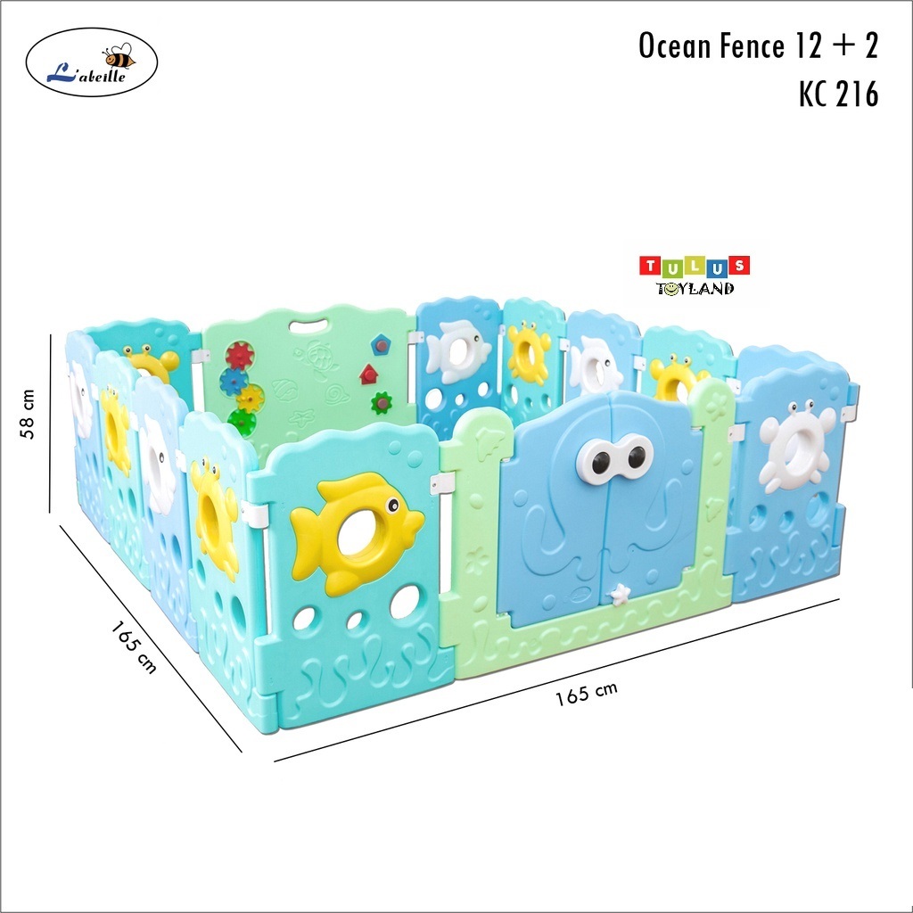 Pagar Bayi Labeille Ocean Fence 12 plus 2 Pagar Bermain Pengaman Anak playard playpen KC 216 KC 217