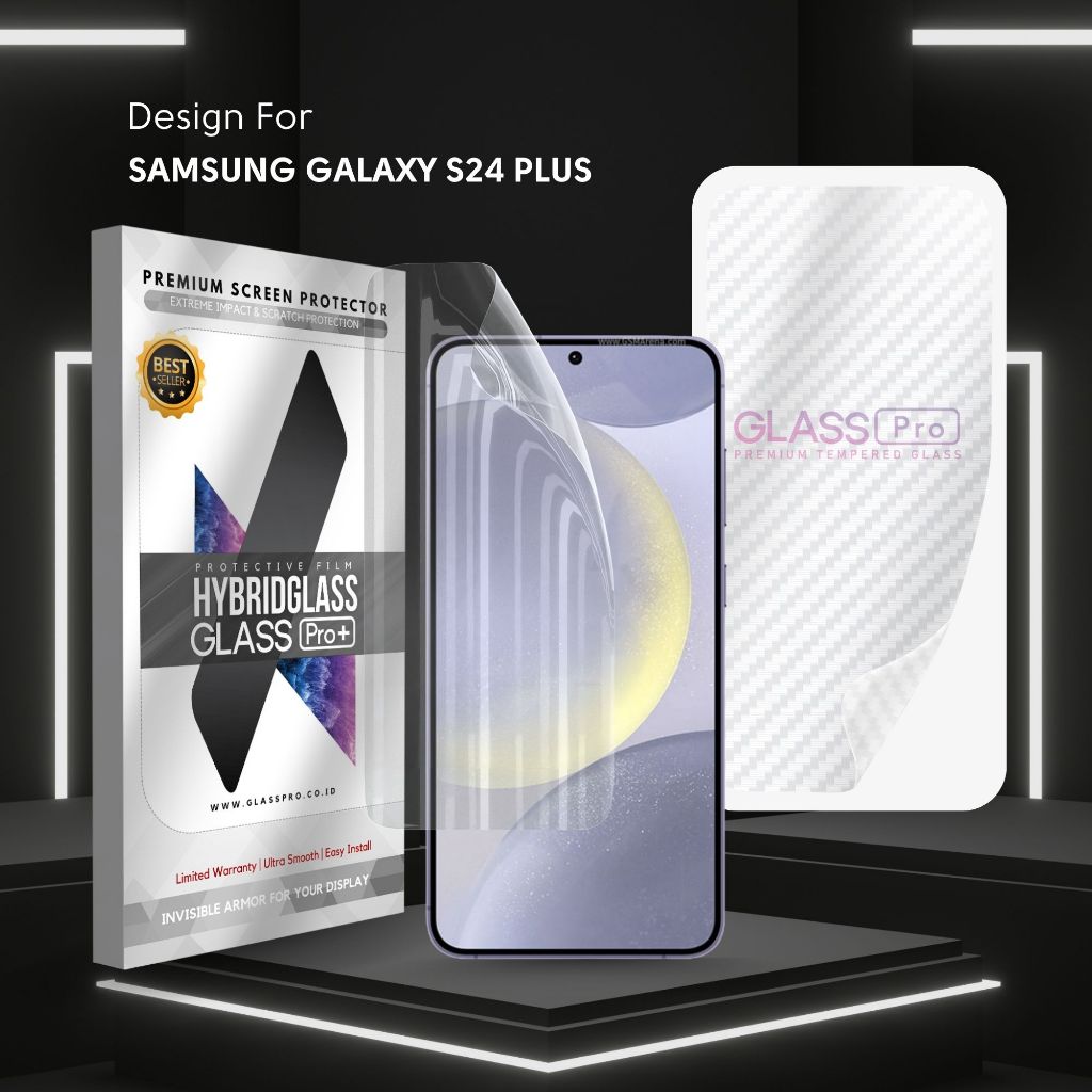 Hybrid Glass Premium Anti Gores Hydrogel Samsung Galaxy S24 Plus Full Cover Screen Protector Glass P