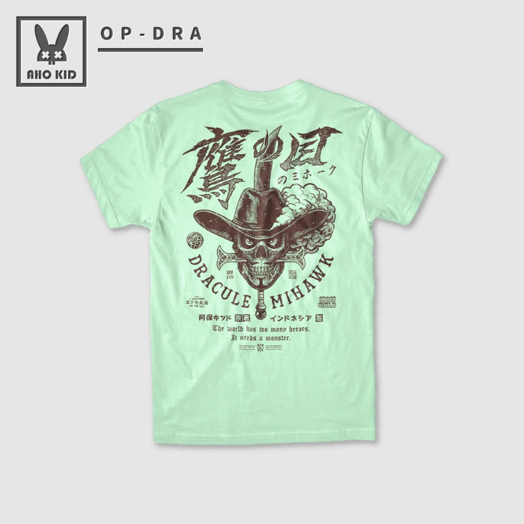 Aho Kid Original | Kaos Distro Anime One Piece - Jolly Roger Dracule Mihawk