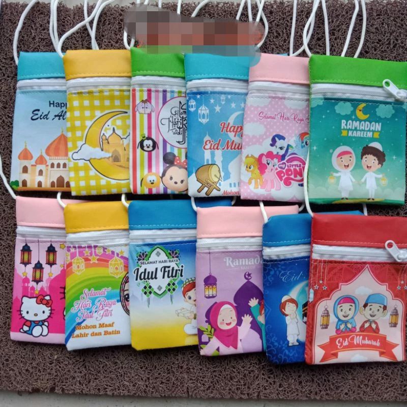 

(dpt 12pcs) tas lebaran lucu / tas kecil lebaran islami