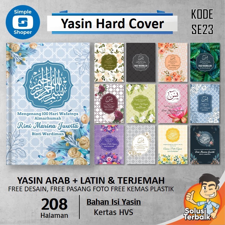 Buku Yasin dan Tahlil Saby Custom Hard Cover 208 Halaman