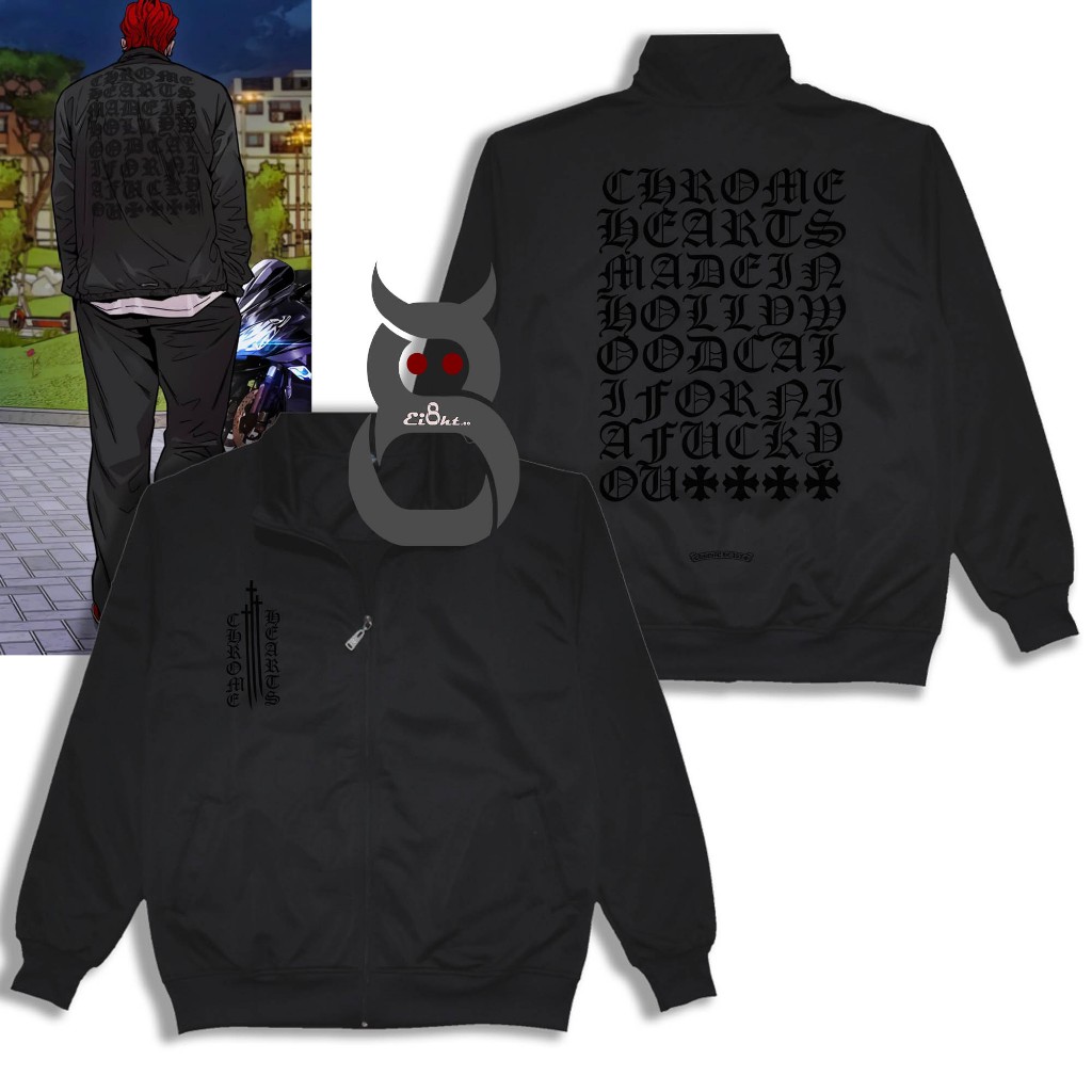Jaket Tracktop  Chrome Hearts Vinny Cover Wind Breaker Manhwa Komic