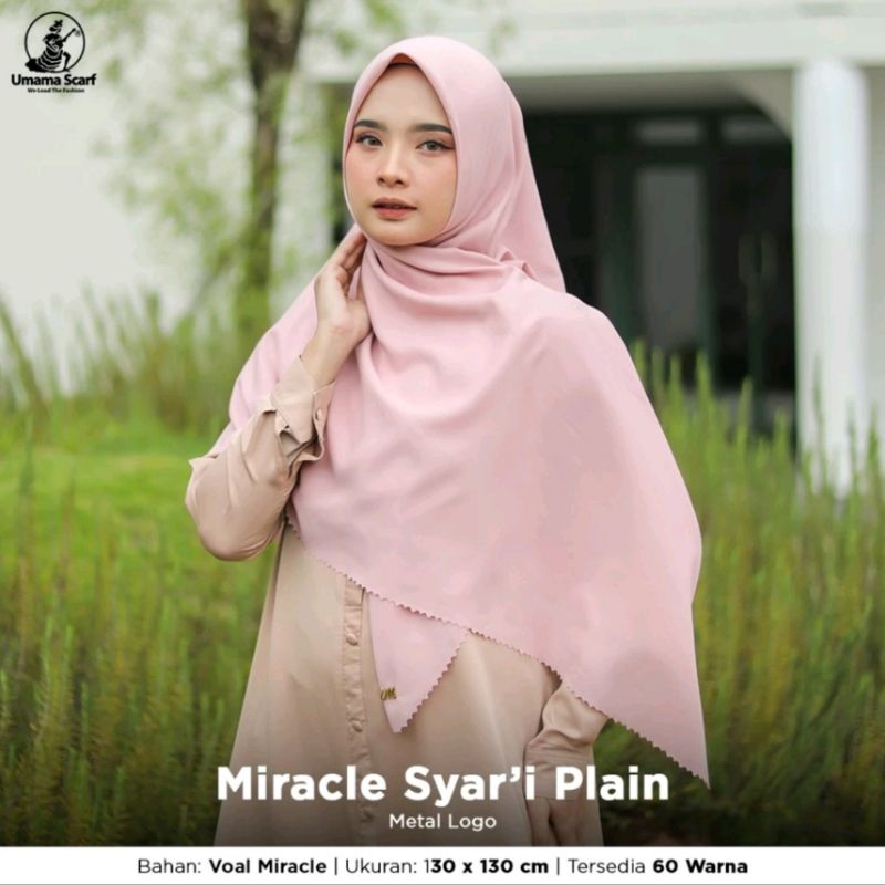 Hijab SegiEmpat Jumbo Voal Miracle Metal Logo by Umama