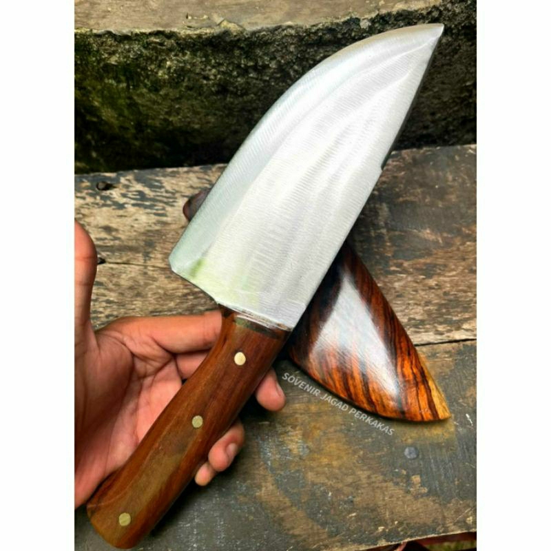 SHp2 PISAU JUMBO TUNA Baja Per Jeep Super Sudah Fulltang Kuat Pisau Menguliti Ikan Kayu Sonokeling