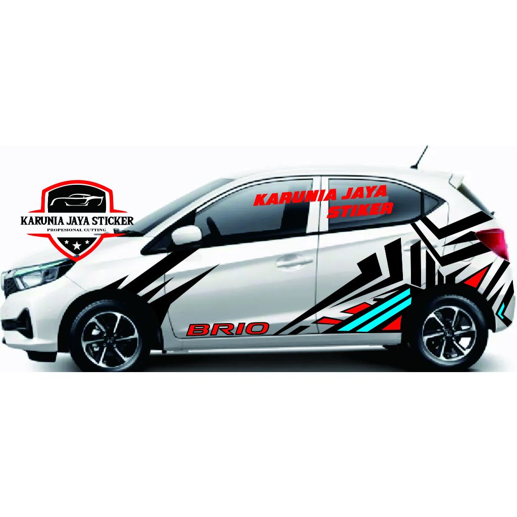 stiker cutting mobil honda brio stiker bodi samping mobil brio satya brio RS ALL NEW