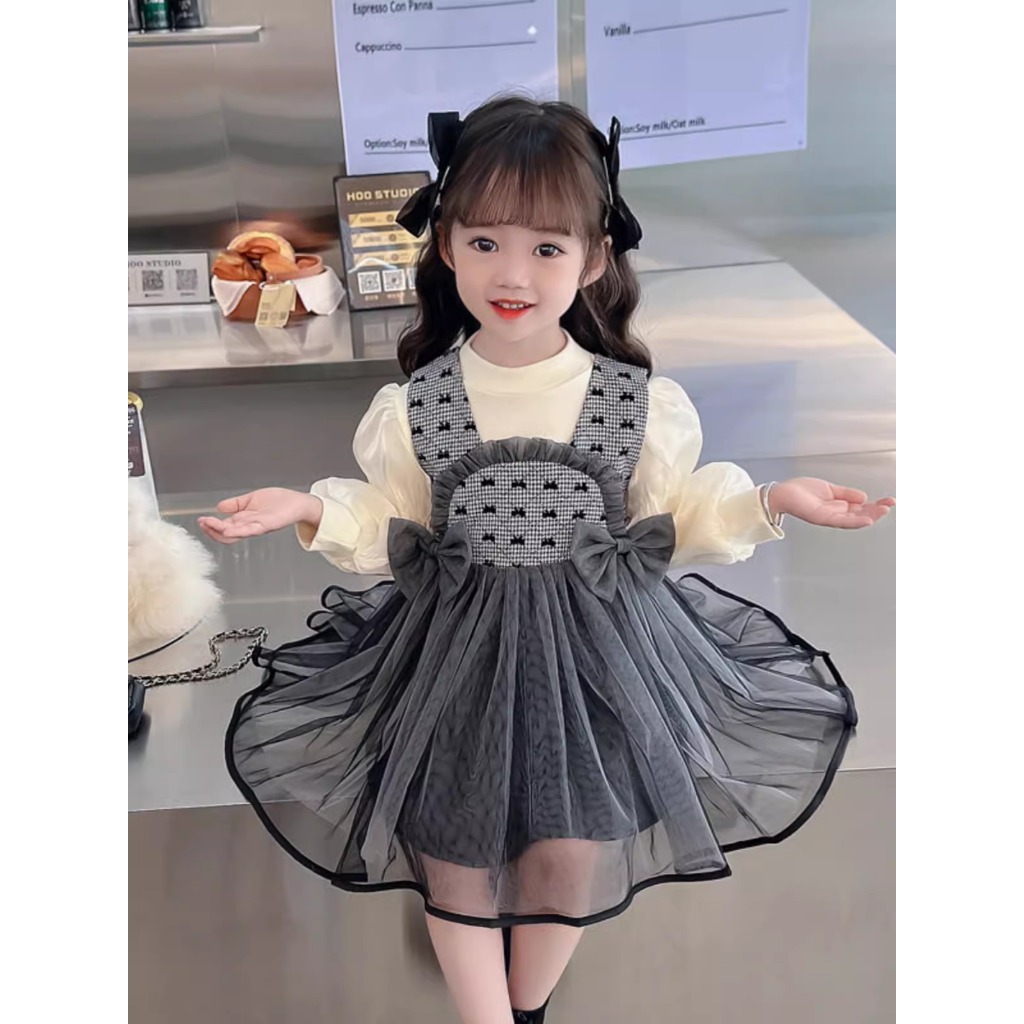Dress Anak Perempuan Usia 1-4 Tahun | Pakaian Import Premium Anak Cewek Model Dress Tutu 2in1 Baju I
