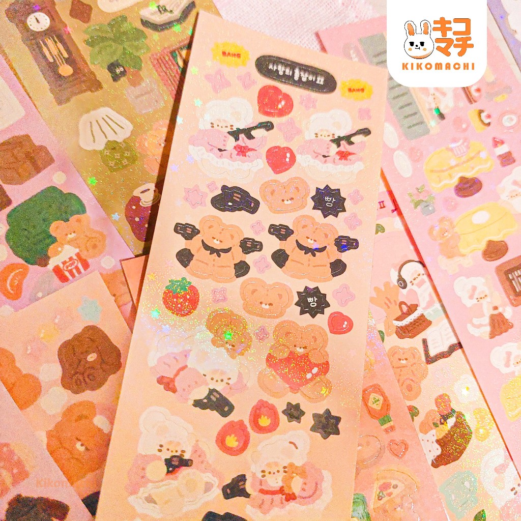 

Warm Bear Family Mini Sparkle Sticker Set 1lbr