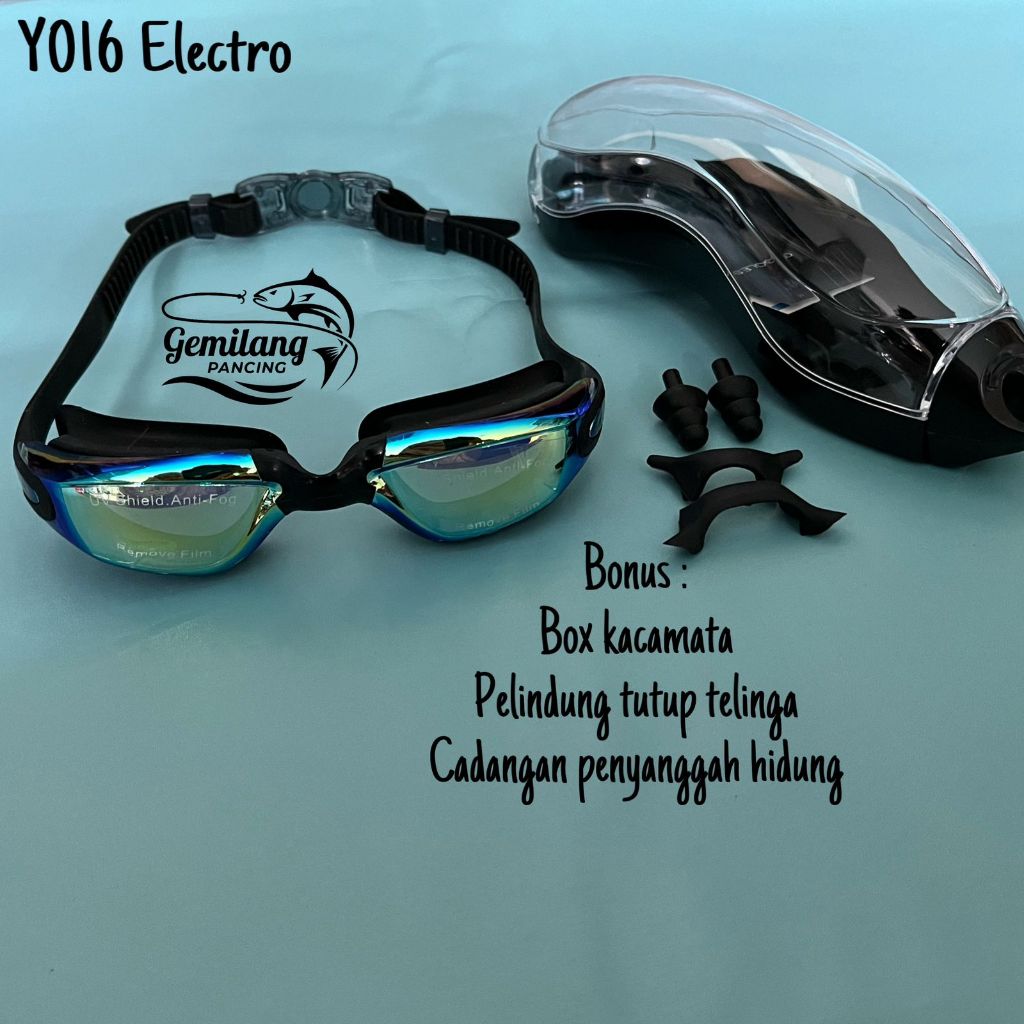 Kacamata Renang Dewasa Remaja Y016 COWFISH Anti Fog & Anti Kabut Lensa Electro FREE BOX