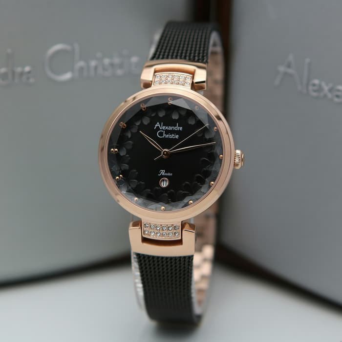 Jam Tangan Wanita Alexandre Christie AC2756 AC 2756 Rosegold Black Original Garansi Resmi 1 Tahun