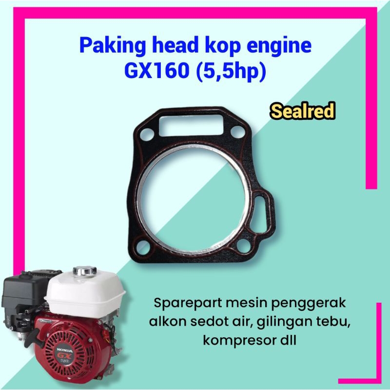 Paking head engine OHV GX160 (5,5hp) gasket blok kop mesin diesel alkon sedot air, kompresor, giling