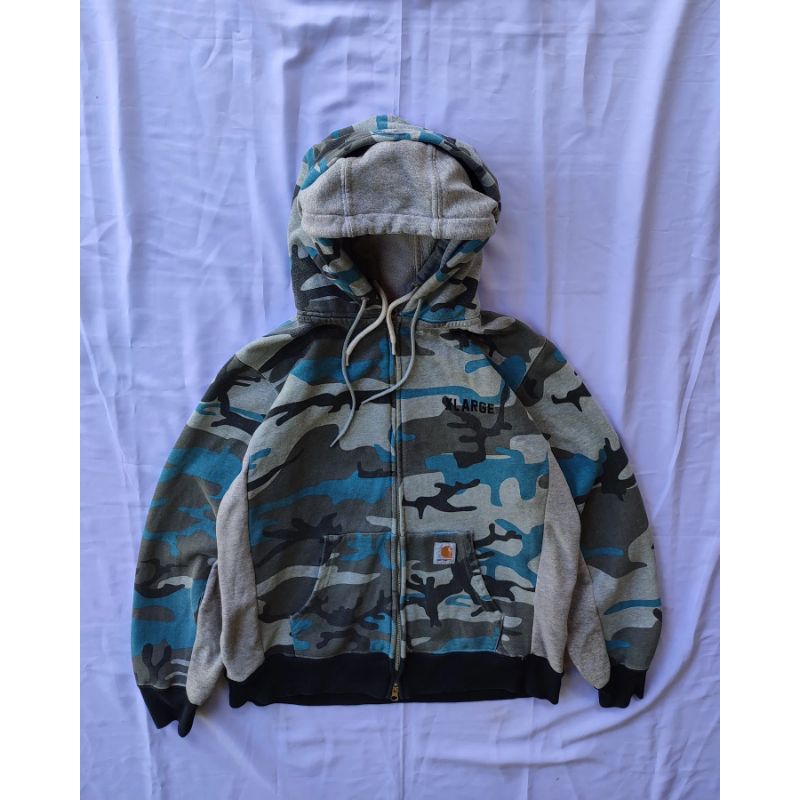 Carhatt Rework x Xlarge Camo Double Zipp Double Hoodie