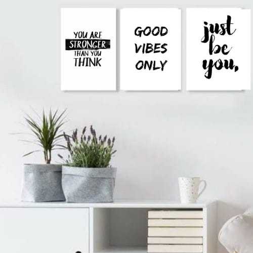 Poster kayu MDF Quote Hitam Putih Aesthetic