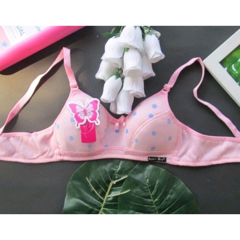 BRA REMAJA MOTIF POLKADOT MERK SIERA/BH ABG TANPA BUSA & KAWAT/bh pelajar/bh pemula