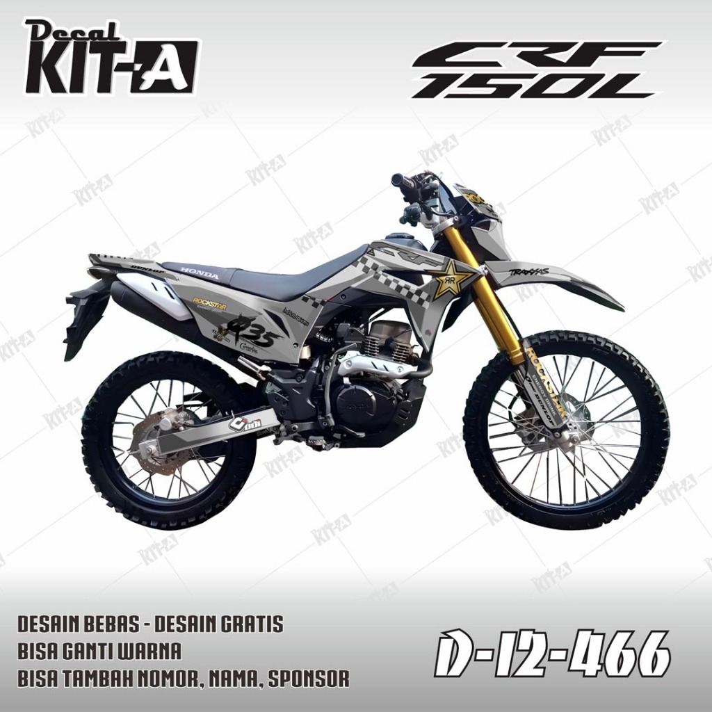 Decal CRF 150 L rockstar abu D-I2-466