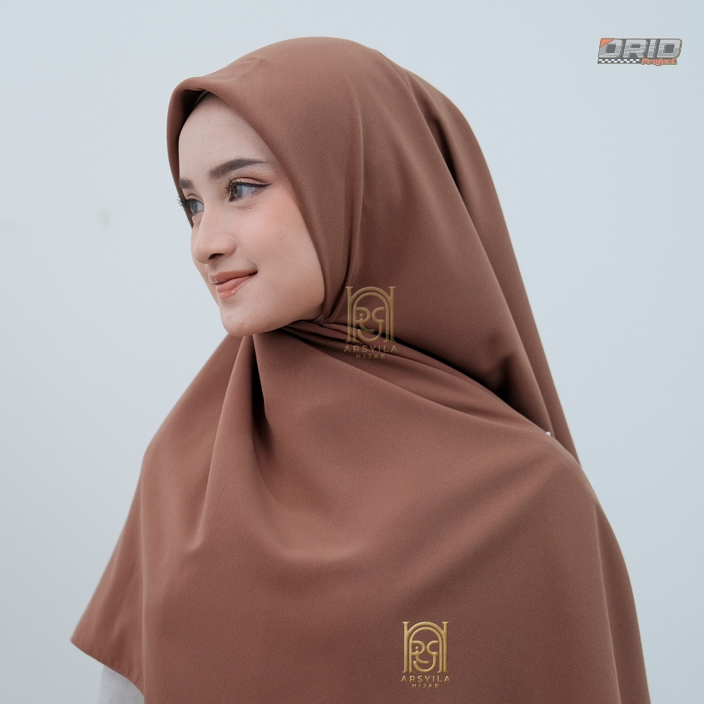 Kerudung Segi Empat Paris Syari | Hijab Jilbab Bahan Wolfis Premium Polos Ukuran Jumbo 130x130