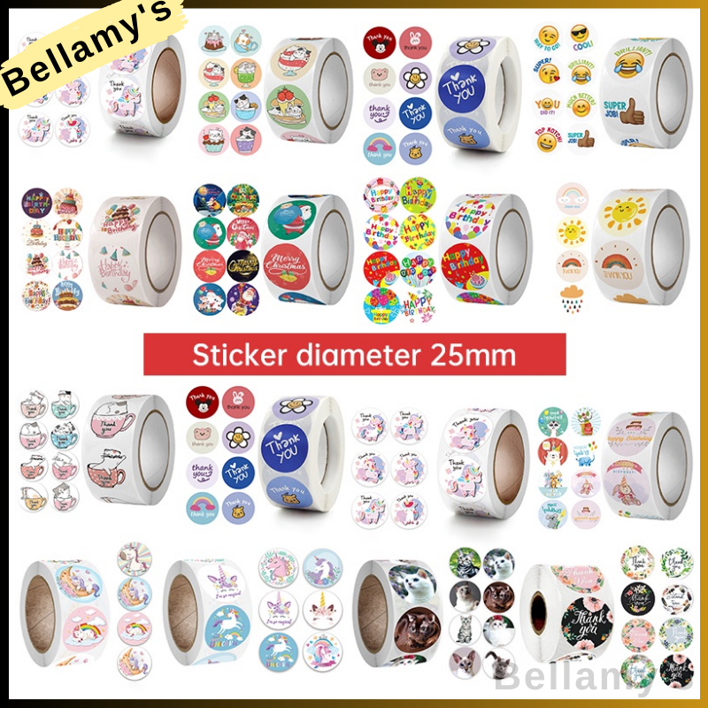 

COD ❤️ 1 Roll (500 PCS) Sticker Label Makanan Tulisan Thank You For Your Order / Stiker Packing / Stiker Terimakasih / Sticker thank you / Happy Birthday