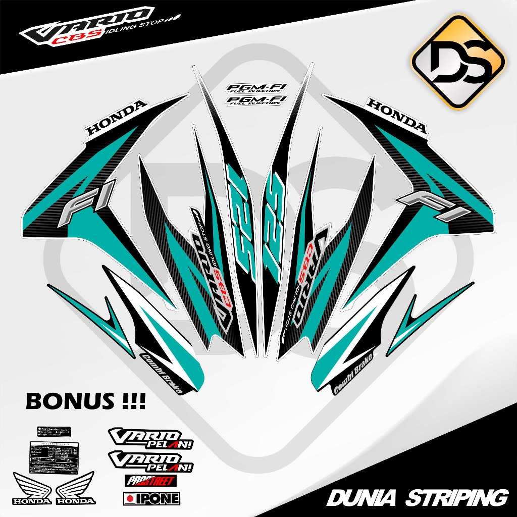 STRIPING STICKER STOCK DECAL VARIASI HONDA VARIO 125 CBS TECHO / VARIO OLD / VARIO KZR CUSTOM DASAR 
